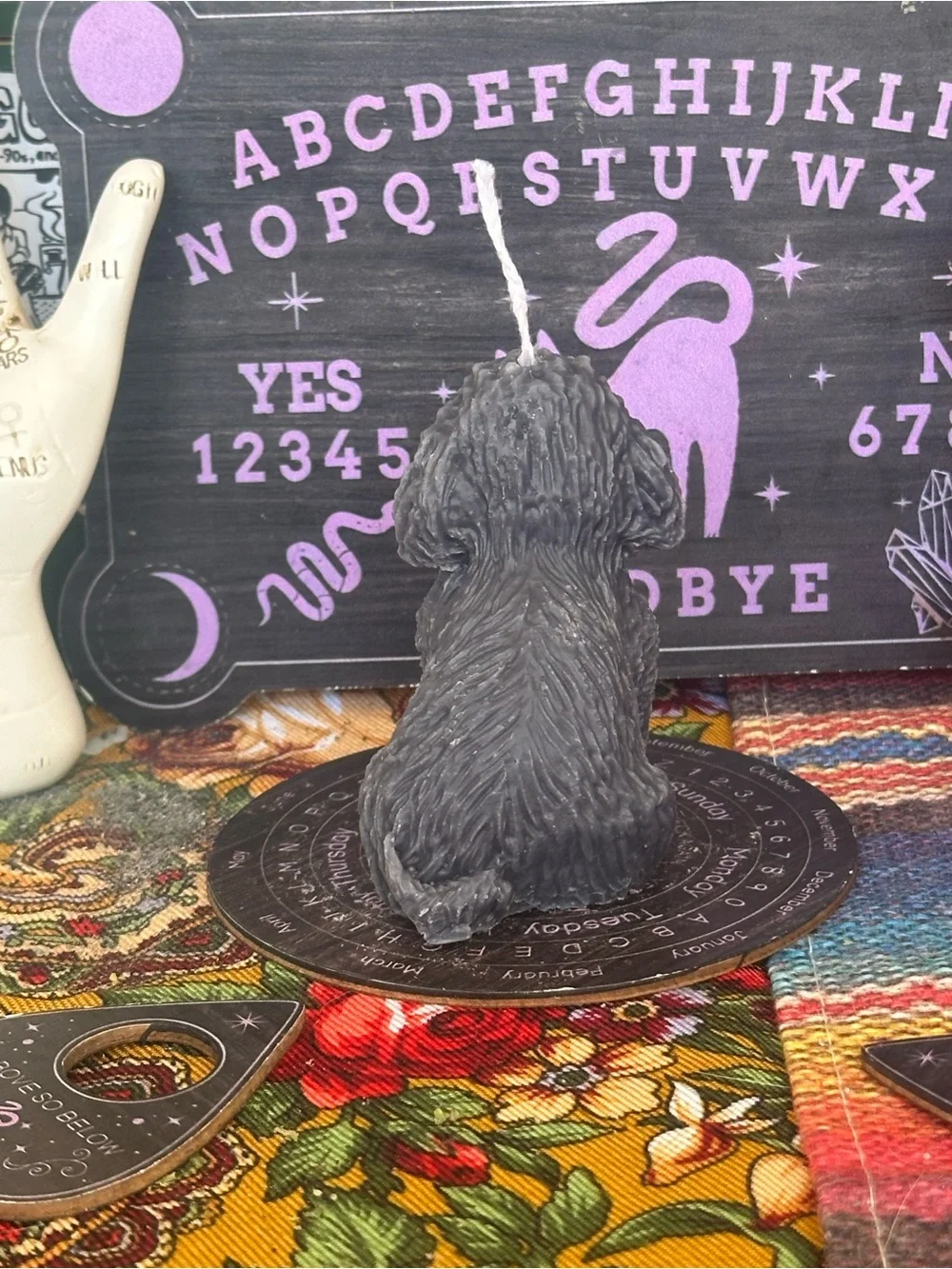 Handmade Grey Puppy Candle | Dog Lover Gift | Cute Puppy Altar & Home Decor